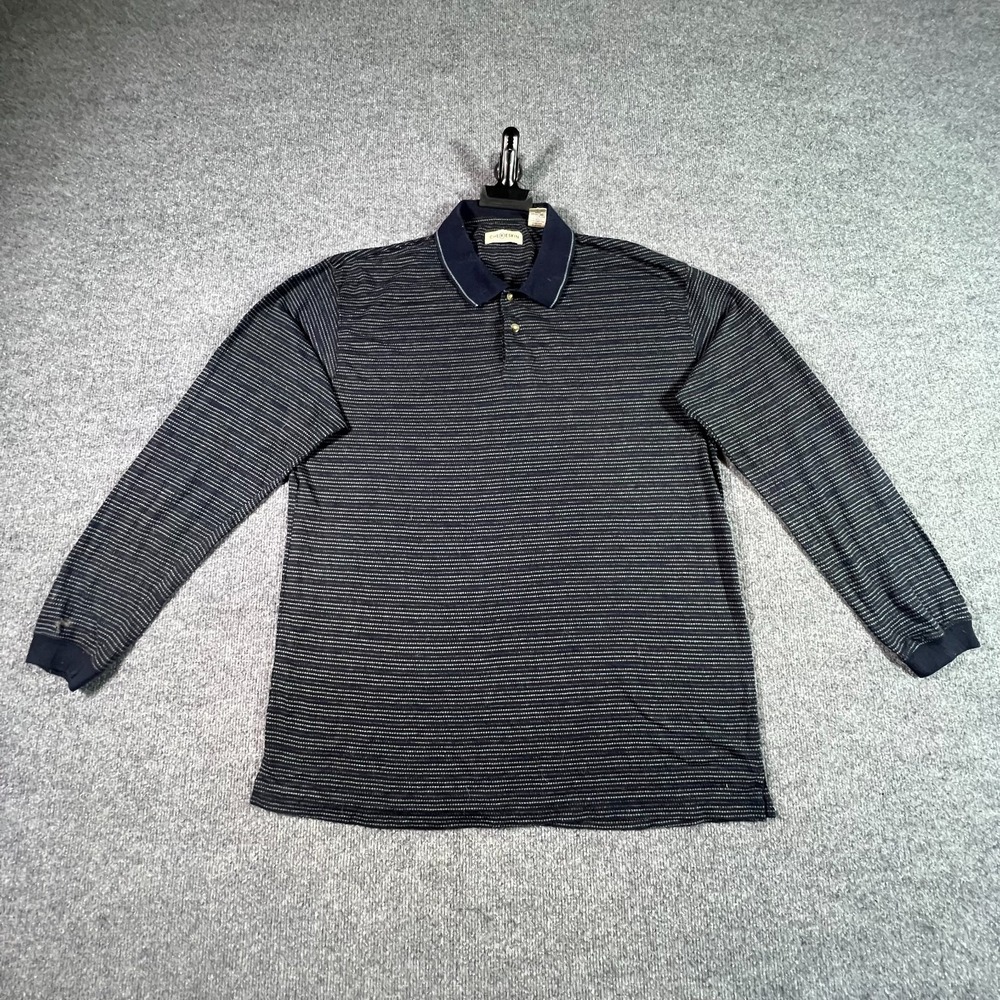Chereskin Polo Shirt Men's XL Blue Polyester Striped Golf Sports Performance